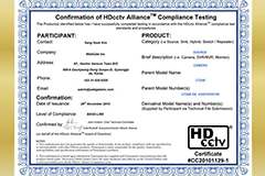 World's First HDcctv compliance Certificate!