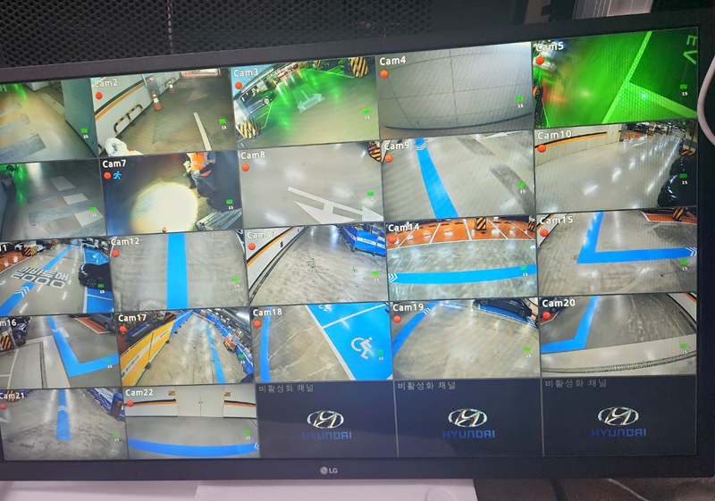 Hyundai Kia Motors headquarters, fire monitoring system installed at electric vehicle charging areas in the parking lot