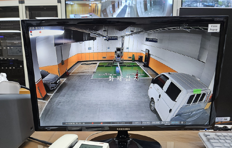 Korean SoC flame detection CCTV, real-time monitoring and video recording for electric vehicle fire detection