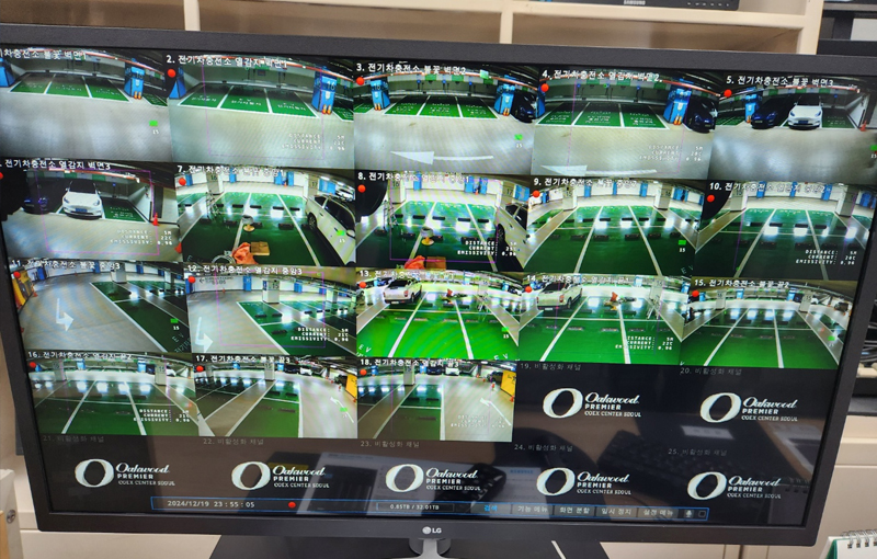 Korean SoC flame detection CCTV, real-time monitoring and video recording for electric vehicle fire detection
