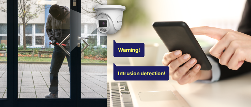 Remote alarm system triggers lights and speakers, sending immediate alerts to PCs and mobiles for quick action