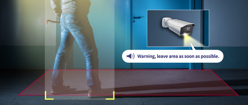 Flashing lights and speaker deliver powerful warnings, enhancing crime prevention while reducing installation costs and space